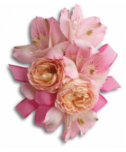 pretty in pink roses with delicate pink alstroemeria.