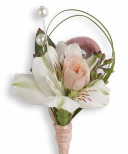 pale pink roses and pure white alstroemeria.
